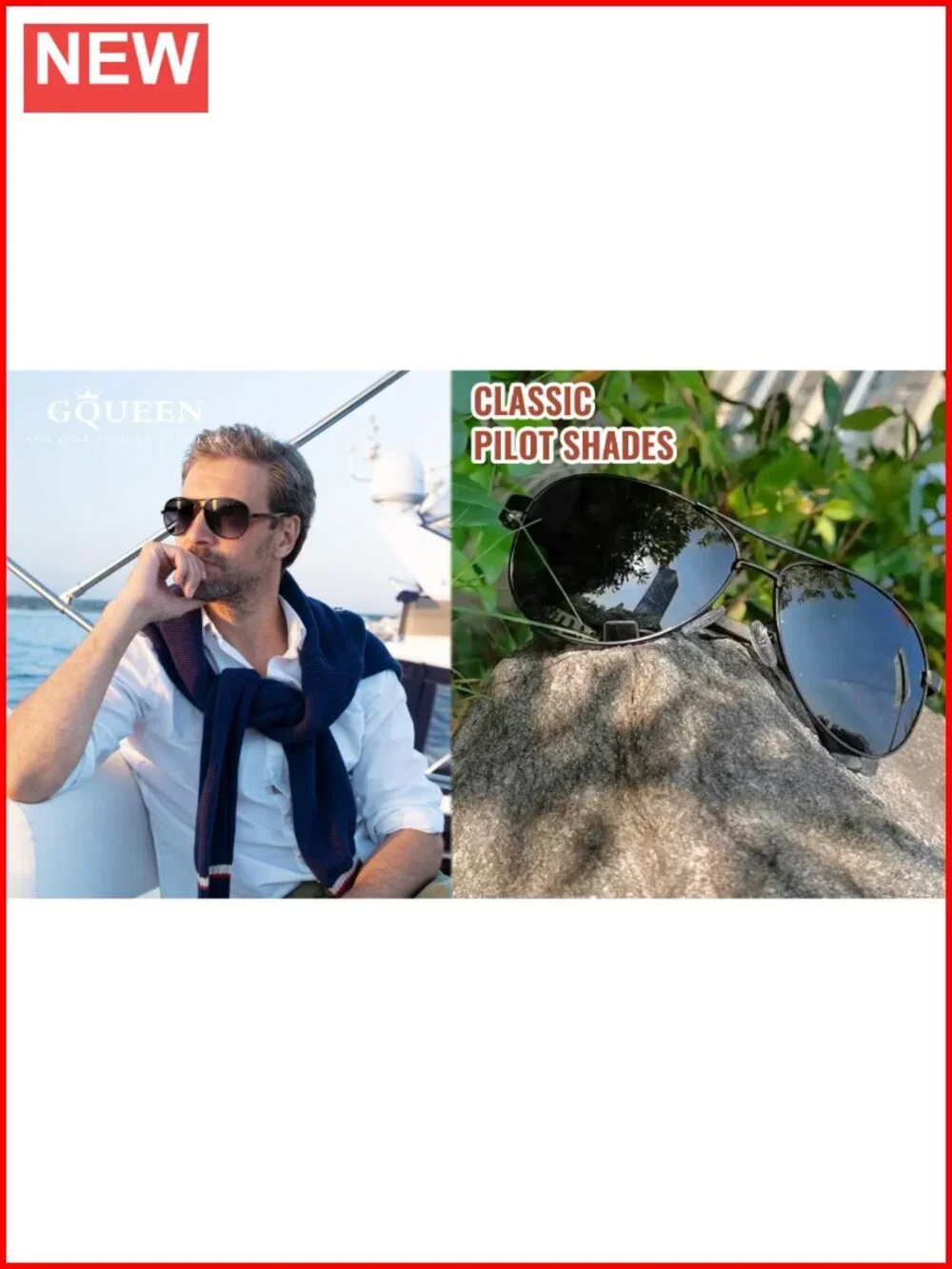 Classic Military Style Pilot Polarized Sunglasses Spring Hinge Al-Mg